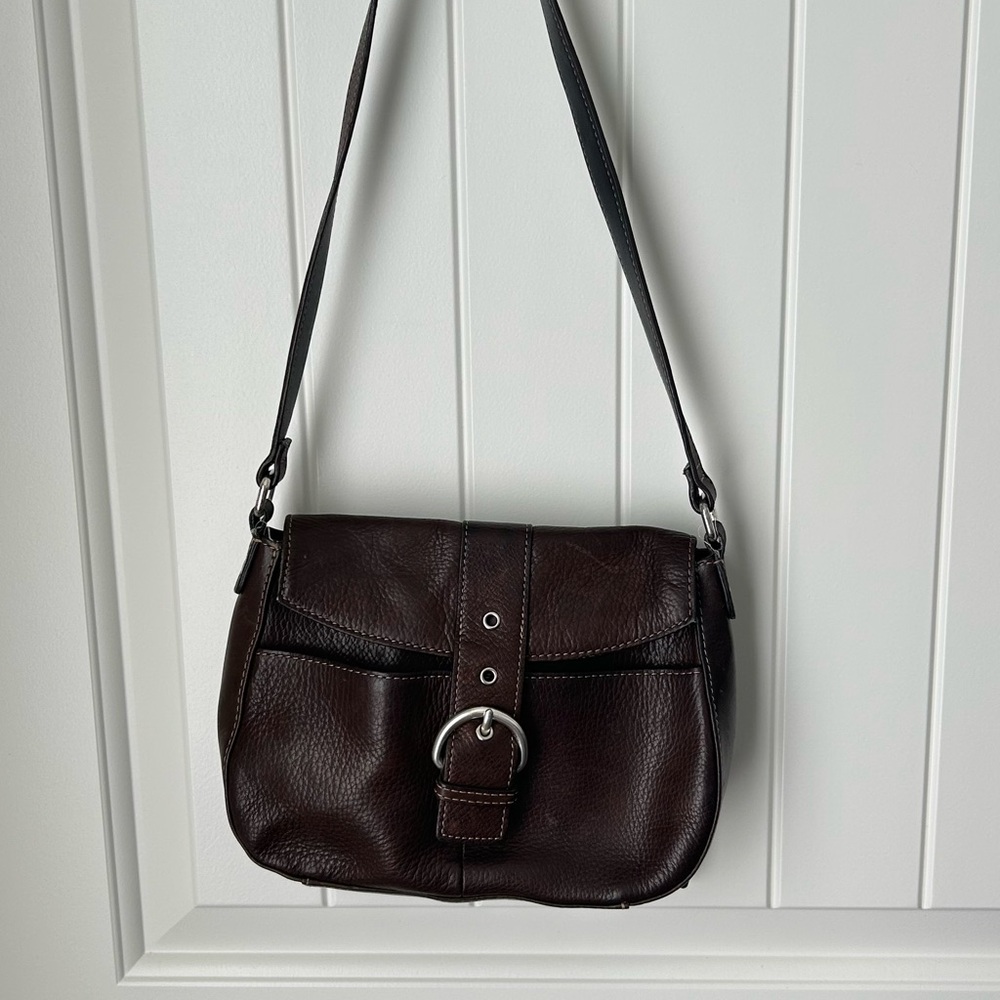 Fossil Elegant Brown Leather Shoulder Bag